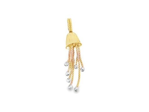 18K Three-Tone Gold Tassel Pendant